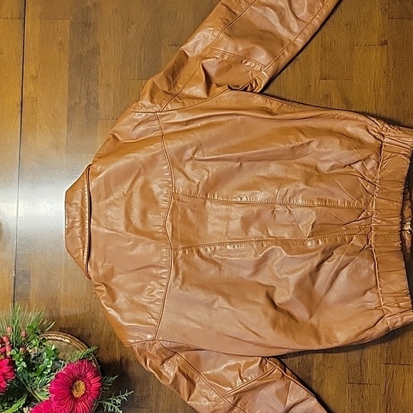 *VINTAGE* 1970s Genuine Leather Bomber Jacket •The Leather Shop by Sears - Picture 8 of 11
